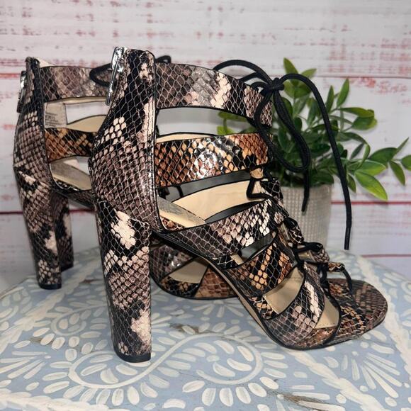 New | Vince Camuto Faux Snakeskin Lace Up Heels | Women’s US SIZE 6 - Picture 4 of 6